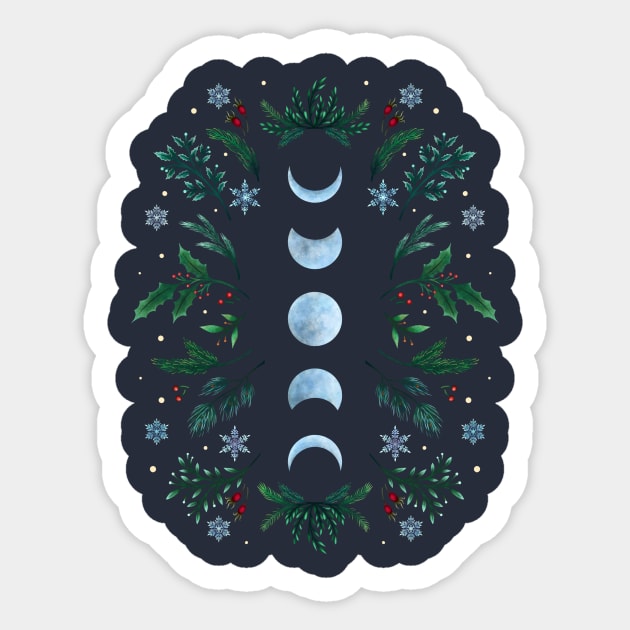 Moonlight Garden - Festive Green Sticker by Episodic Drawing